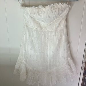 Selfie Leslie mini ruffled strapless dress size small